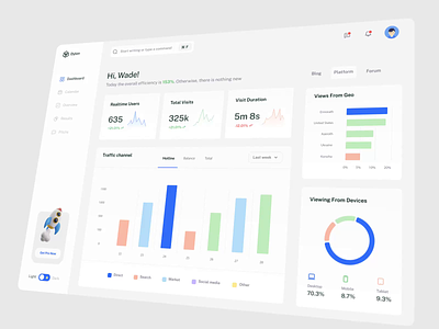 Analytic Dashboard analytics black white charts clean dark mode dashboard graphics minimal product design