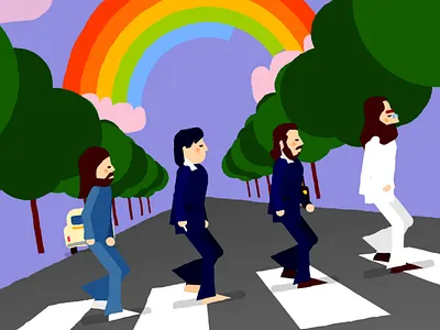 The Beatles / Abbey Road animation art direction illustration