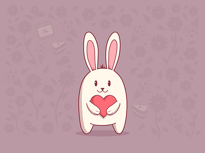 Bunny Valentine bunny character concept design digital painting digitalart drawing illustration sketch valentine vector warmup