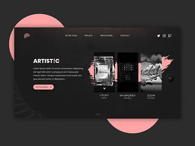 ARTIST!C - HOMEPAGE CREATIVE artistic creative design esport figma graphics homepage studio team ui ux web