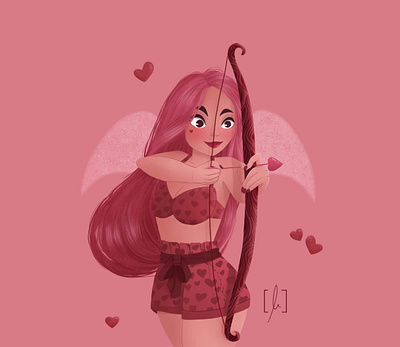 Valentines Fairy cartoon celebratelove character art charactr design concept art fairy girl drawing illustration love pink valentines visual development weeklywarmup woman