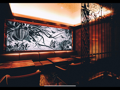 wall graphic art beauty branding illustration