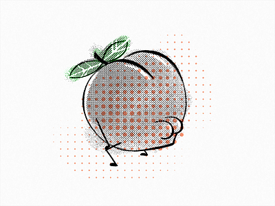 Peachy Valentines 🍑 animation 2d animation design dance fruit gif animated halftone illustration motion graphic peach sweet twerk valentines valentines day