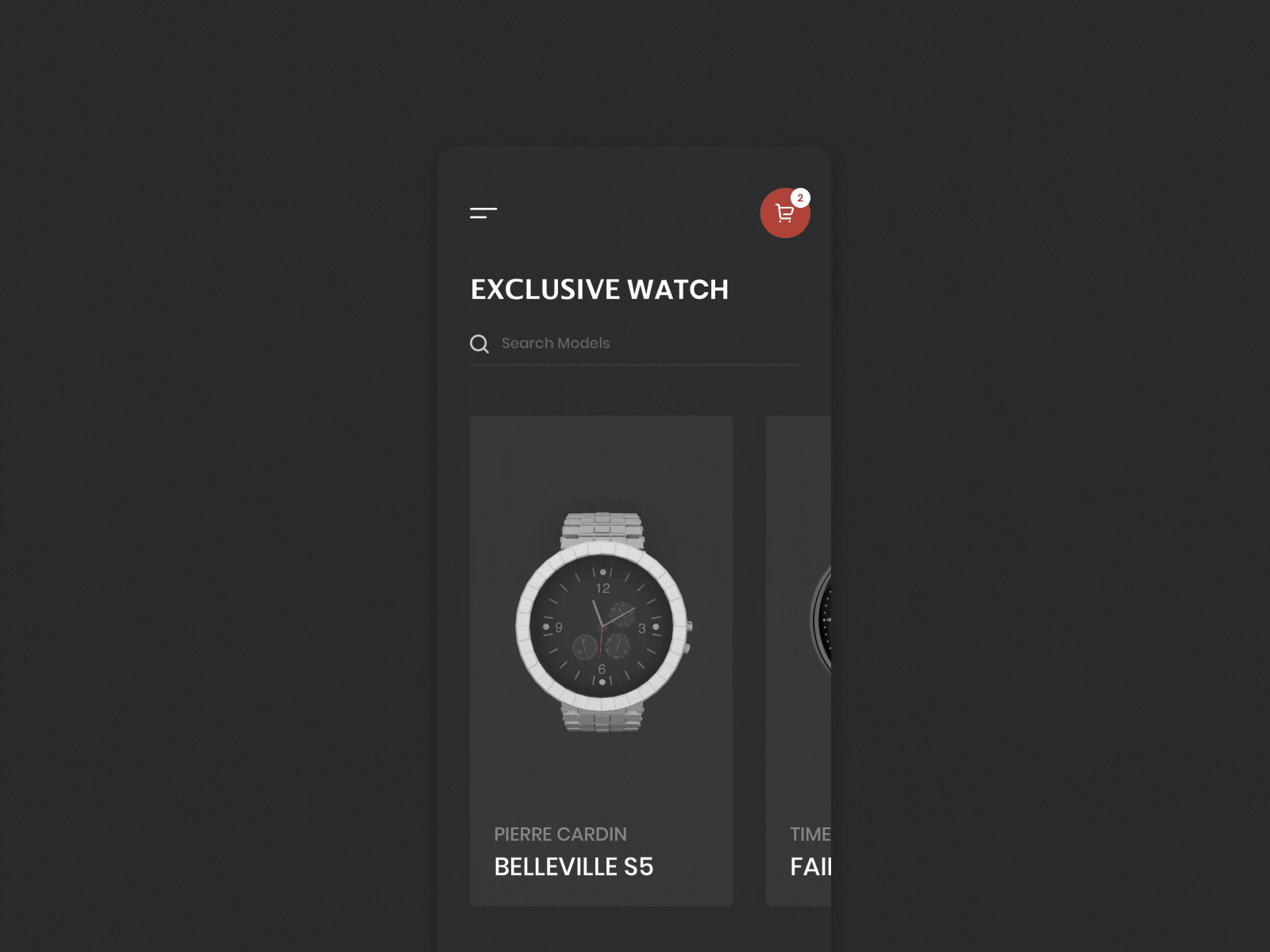 Watch Shop App animation app black cinema 4d design interaction ios mobile shop watch workflow