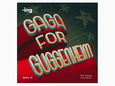 ING CREATIVES - GAGA FOR GUGGENHEIM design digital paint hand lettering illustraion illustration lettering lettering artist procreate retro scifi social media