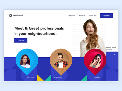 Neighbourhood Networking - Landing Page Exploration homepage homepage design landing design landing page landing page concept landing page ui meetup neighbourhood networking people