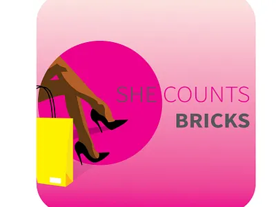 She Counts Bricks Icon art branding icon illustration logo pop ui ux vector woman illustration