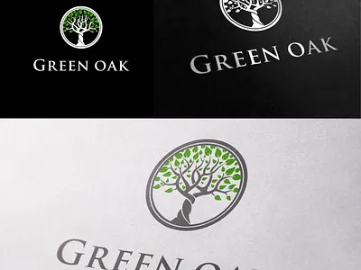 GREEN OAK branding design flat icon illustration illustrator lettering logo minimal vector
