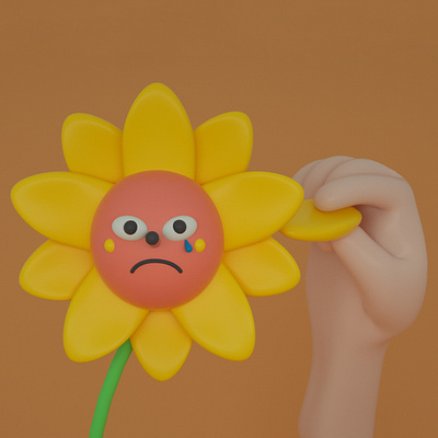 Loves me, Loves me not ... 3d character character design cinema 4d cute design flower illustration render