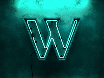 Letter W 36daysoftype 3d lettering 3d type 3d typography arnold render custom lettering custom type daily render graphic design grunge handlettering letter w lettering lettering artist lettering daily logo design neon type daily type design typography