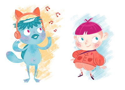 The kappa and Maru-kun character characterdesign children children art childrens illustration design folklore illustration illustrator japan japanese kappa nihon photoshop project ps