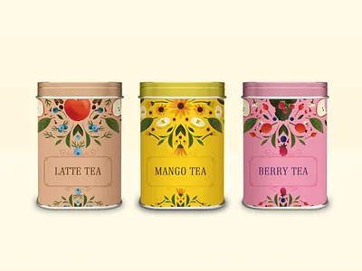 Tea Packaging bloom branding design flat flower green illustration nature packaging tea vector
