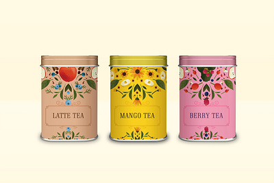 Tea Packaging bloom branding design flat flower green illustration nature packaging tea vector