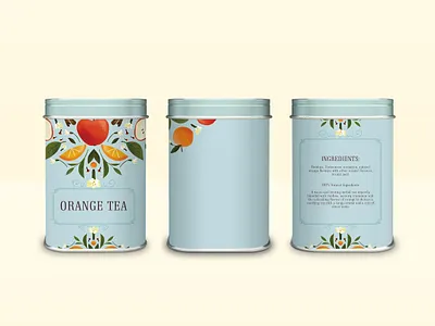 Orange Tea berry bloom branding design flat green illustration nature packaging pattern vector