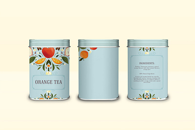Orange Tea berry bloom branding design flat green illustration nature packaging pattern vector