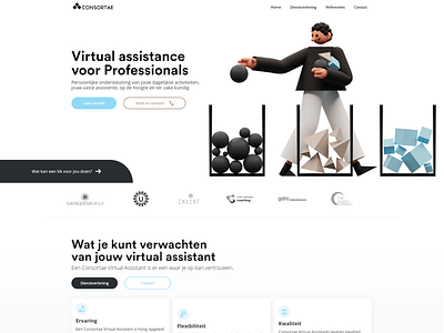 Consortae.nl homepage redesign 3d 3ddd bluegap.nl branding craftwork craftwork illustration flat flat design hero homepage