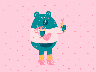 Happy Valentine's Day! Love yourself first! animation characterdesign cute design digital illustration illustration ipadpro love pattern pink print procreate valentinesday