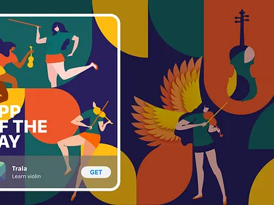 Artwork for appstore app apple appstore featureapp graphic illustration ios learnviolin playviolin trala tralaviolin ui violin