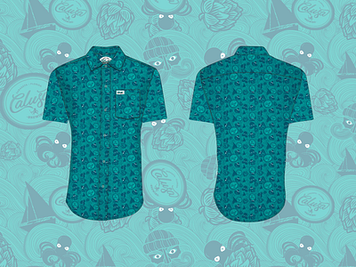 Pattern and button up design for Calusa Brewing