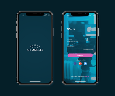 Video app editor log in app design log in mobile photography ui ux