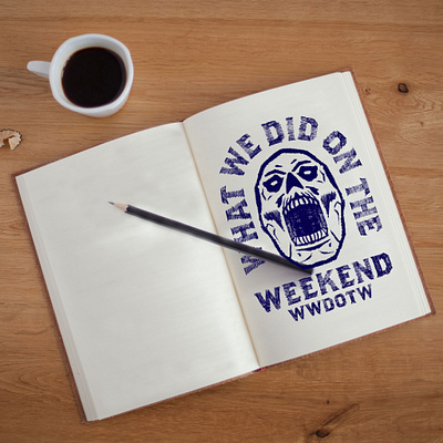 What We Did On The Weekend custom typography graphic design heavy metal illustration lettering logo logo design logodesign logos logotype merch merchandise podcast podcast art sketch skulls t shirt t shirt design t shirt illustration typography