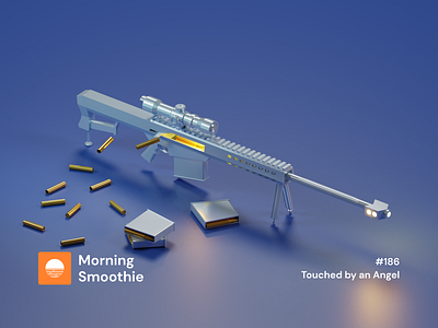 Touched by an Angel 3d 3d art 50cal army barret blender blender3d diorama gun guns illustration isometric isometric design isometric illustration low poly military rifle sniper war