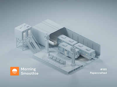 Papercrafted 3d 3d art blender blender3d clay clay render clayrender diorama illustration isometric isometric design isometric illustration low poly metro minimal public transit public transport subway transport white