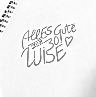 Alles Gute! birthday card handlettering letter lettering pencil sketch type