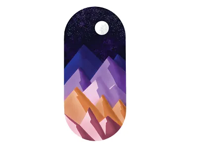 Starry night illustration illustration art illustrations moon mountains night procreate