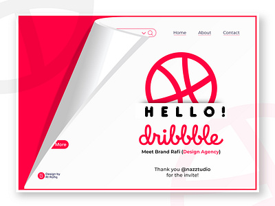 Hello Dribbble! - Logo Design Branding Agency 3d app ball basketball brand rafi branding branding agency design first shot hello dribbble icon illustration landing page logo logo design new simple typography ui ux vector