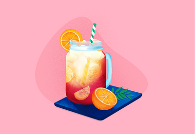 Tequila Sunrise drink editorial illustration illustration ui vector vector illustration webdesign