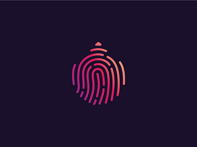 Personalised Printers Logo Design Concept brand branding design fingerprint gradient icon identity logo printer logo unique logo vector