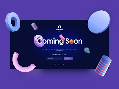 Decode Studio- Coming Soon android app development art coming soon creative decodes design developer dribbble illustration ios development laravel mobile development php ui design ux design web development webdesign welcome welcome page