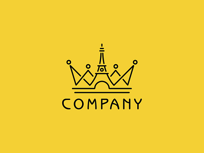 King Of Paris crown design france french golden holiday king logo logo design logos paris power powerpoint royal steel tourism tower travel traveling vacation