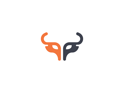 Split Bull Logo abstract animal bovine branding bull cow creature design evil head hell horned horns illustration logo logo design logos mascot powerful powerfull