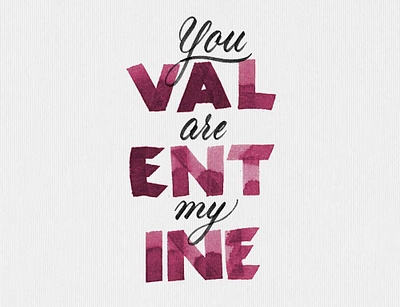 valentine brush lettering script texture
