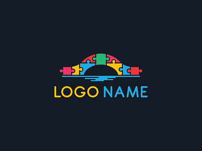 Puzzle Bridge Logo autism bridge children community design education games gaming logo logo design logos medical medicine overpass pass puzzle river road stone water