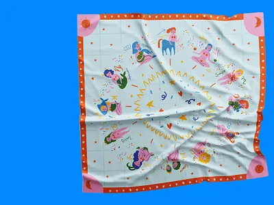 Scarf 'Zodiac' character character design cosmos flower illustration nature scarf stars textile vector zodiac zodiac sign
