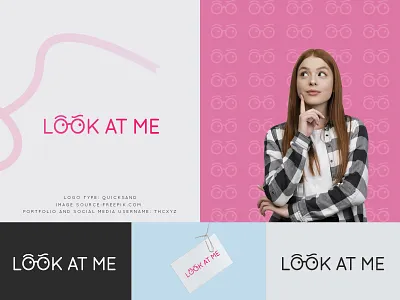 ''LOOK AT ME'' LOGO FOR CLOTHING BRAND 2020 2020 trend branding clothing brand design financial flat gradient illustration logo logo design minimal pink simple tranding typography logo