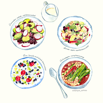 Healthy breakfast food food ilustration food industry illustrator packagingdesign watercolour food