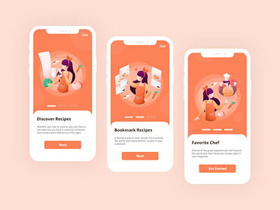 Everyone loves cooking! app cooking app design digital food food app illustration landing page simple ui uiux