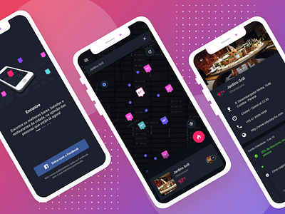 Hotspots - App dark design interface mobile mobile app mobile design purple site ui ux ux design