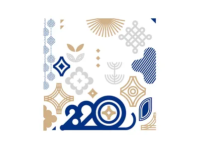 2020 2020 animal blue geometric gold logo mice minimal mouse pattern rat zodiac