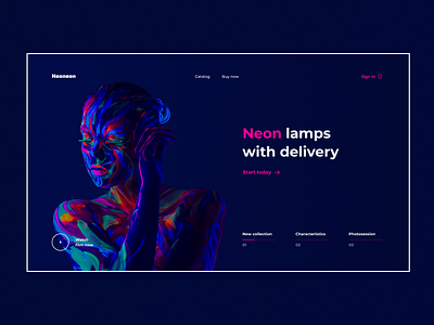 NEON LAMP SHOP 2020 | 1 DAY = 1 SITE (CHALLENGE) aftereffects brutalism figma flat minimalism photoshop sketch ui ux webdesign