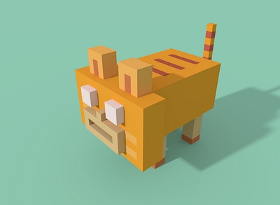 voxel art-tigger cute model voxel voxel art