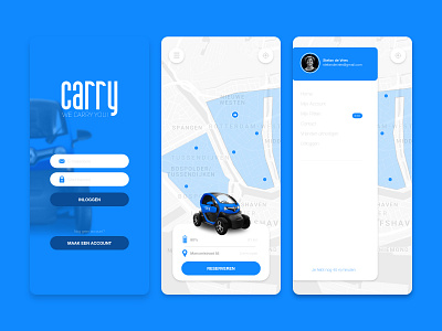 E-Sharing App in Rotterdam | Carry app app design branding design designinspiration dribbble flat graphicdesign graphicdesigner illustration logo minimal ui uidesign ux vector