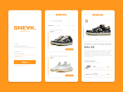 Sneaker App | SNEAK app app design branding design designinspiration dribbble flat graphicdesign graphicdesigner icon logo minimal typography ui uidesign ux