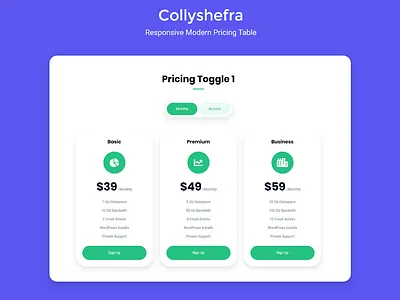Collyshefra - Responsive Modern Pricing Table animate bootstrap css form freelancer html js modern portfolio pricing pricing table responsive resume ui ux web design website design
