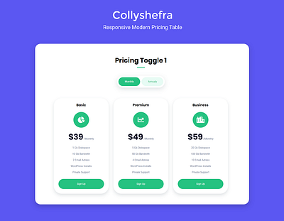 Collyshefra - Responsive Modern Pricing Table animate bootstrap css form freelancer html js modern portfolio pricing pricing table responsive resume ui ux web design website design