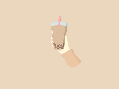 Bubble of Happiness art brown bubble bubble tea bubbletea cutie design drink food illustration illustration illustration art illustration design